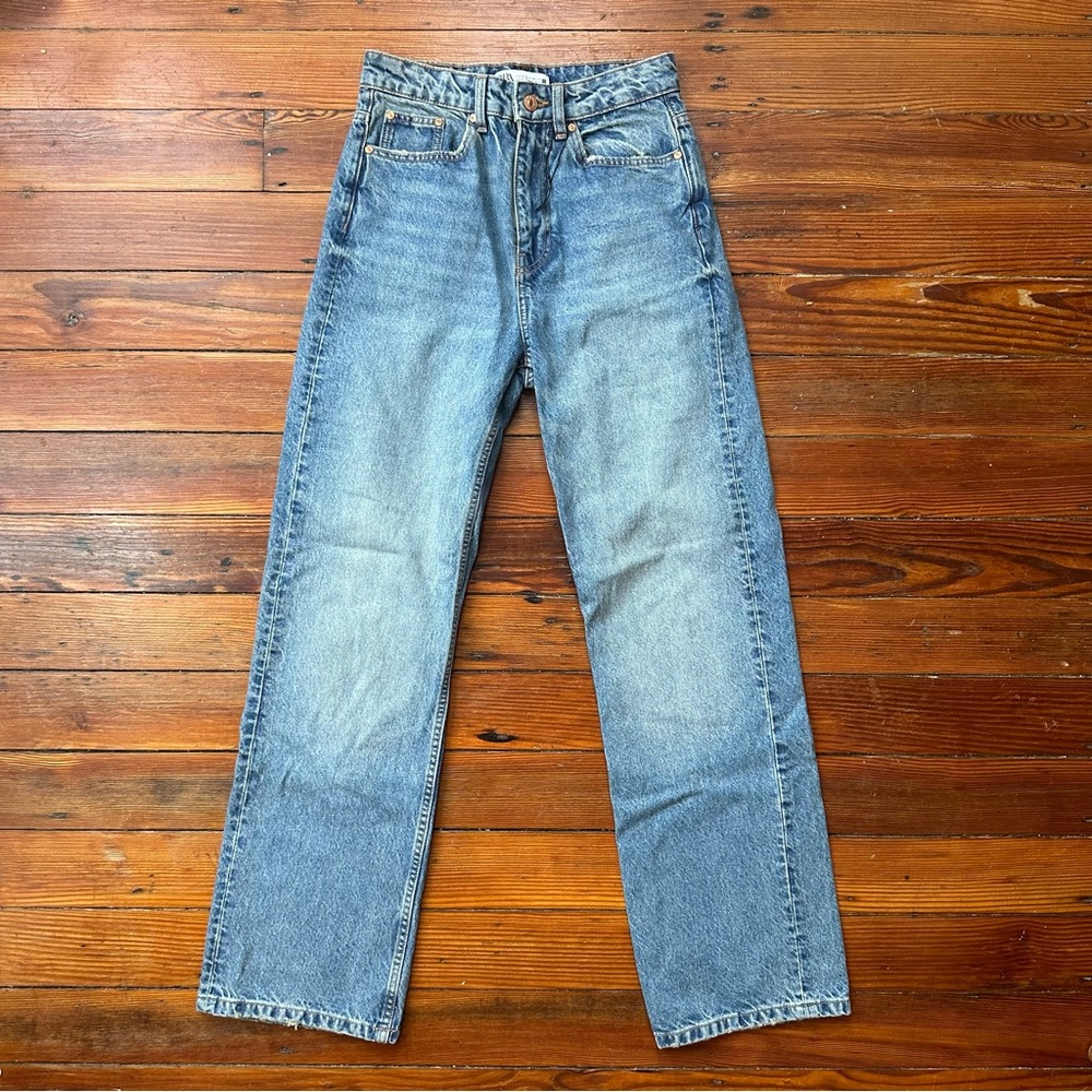 COPY - Zara wide straight leg high rise jeans 2